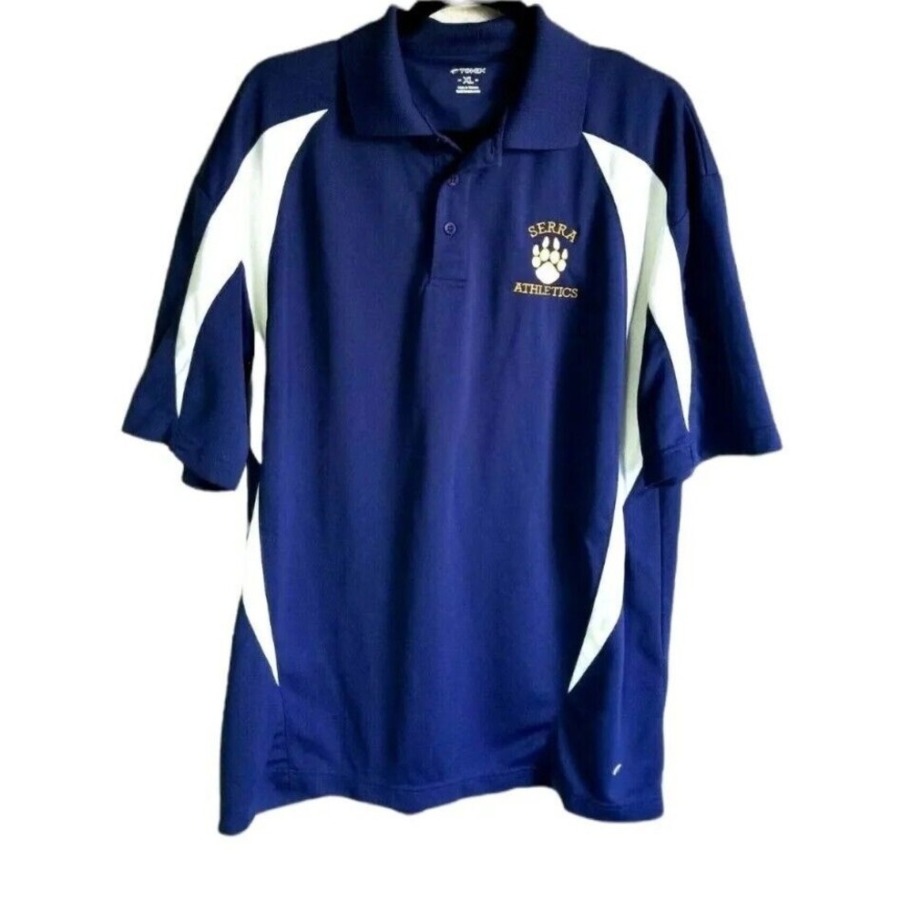 Tonix Serra Athletics Logo Pullover Collared Size XL Blue and White Men's
